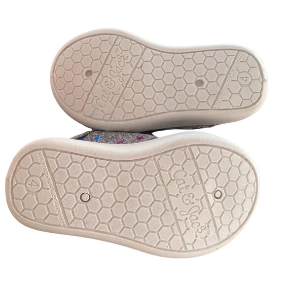 Cat & Jack Velcro Gray with Stars Baby Shoes - Size 4 - Picture 4 of 4